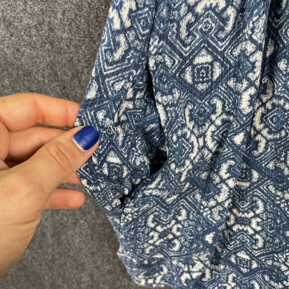 Anthropologie Vanessa Virginia Blue White V-Neck Tunic Top Shirt size Small EUC - Picture 5 of 9